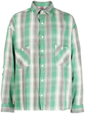 Kostkovaná bavlněná košile s dírami Saint Mxxxxxx zelená