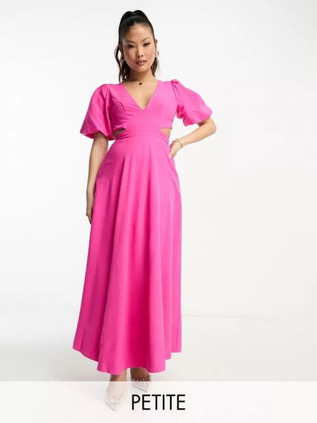Длинное платье с пышными рукавами Forever New Petite розовое