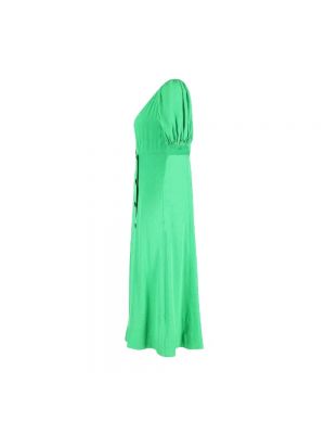 Vestido midi de viscosa Ganni verde