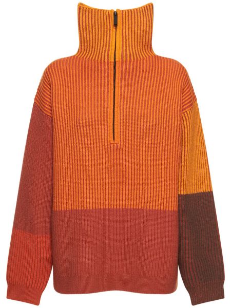Suéter con cremallera de punto Nagnata naranja