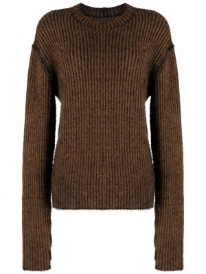 Sweter z okrągłym dekoltem Uma Wang brązowy