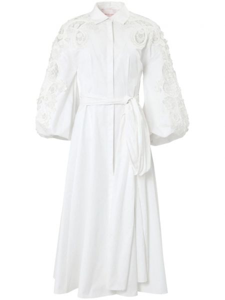 Robe droite en dentelle Carolina Herrera blanc