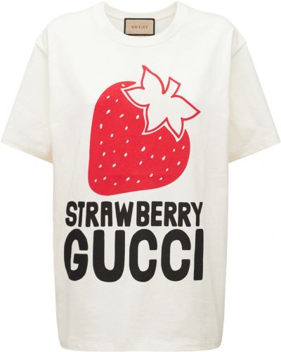 Džerzej bavlnené tričko s potlačou Gucci