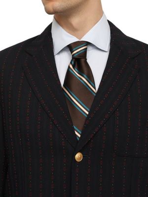 Шелковый галстук Gucci коричневый