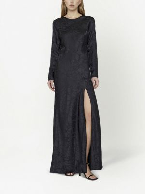 Hedvábné dlouhé šaty Anine Bing černé