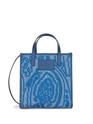 Borsa shopper con stampa paisley Etro blu