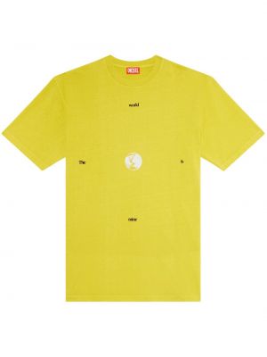 Памучна тениска Diesel жълто