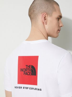 Тениска с дълъг ръкав с принт The North Face бяло