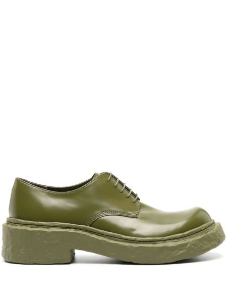 Dabīgās ādas derbija stila kurpes Camperlab zaļš