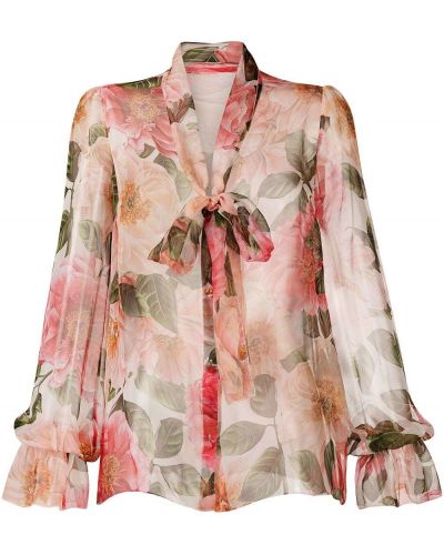 Блузка у квітковий принт Dolce & Gabbana, рожева