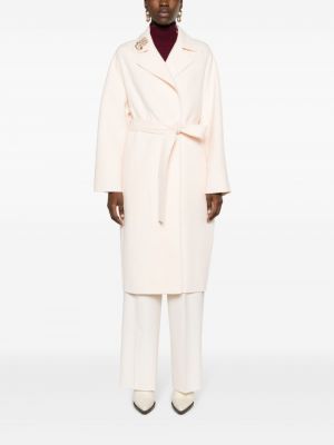 Vlněný kabát Elisabetta Franchi bílý