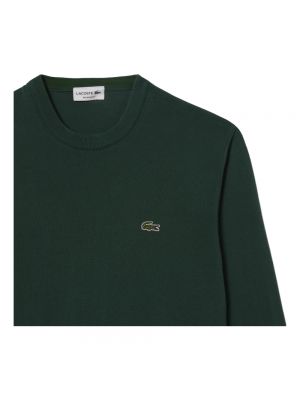 Jersey de algodón de tela jersey de cuello redondo Lacoste verde