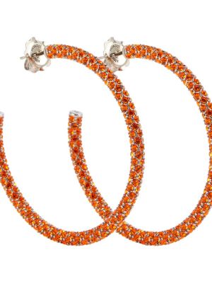 Boucles d'oreilles à boucle en cristal Amina Muaddi orange