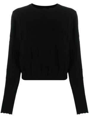 Kašmira džemperis ar apaļu kakla izgriezumu Pinko melns