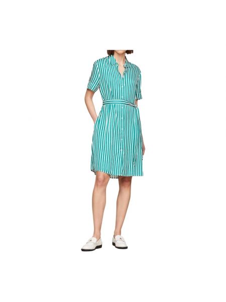 Sukienka mini w paski Tommy Hilfiger zielona