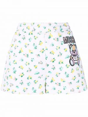 Trykt floral shorts Moschino hvit