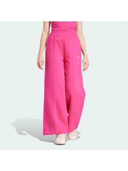 Spodnie relaxed fit Adidas różowe
