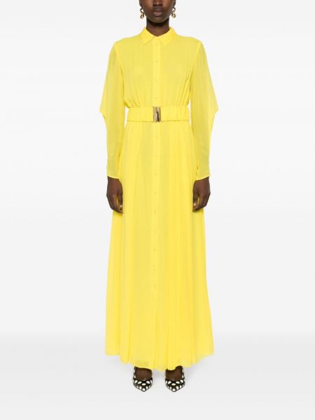 Sukienka długa plisowana Pinko żółta
