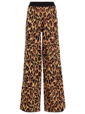Voľné culottes nohavice s potlačou s leopardím vzorom Staud