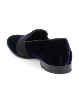 Loafers con bordado de terciopelo‏‏‎ Jimmy Choo azul