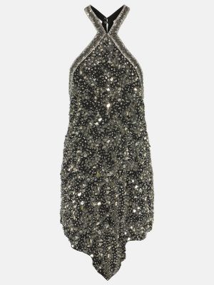 Hedvábné šaty Isabel Marant stříbrné