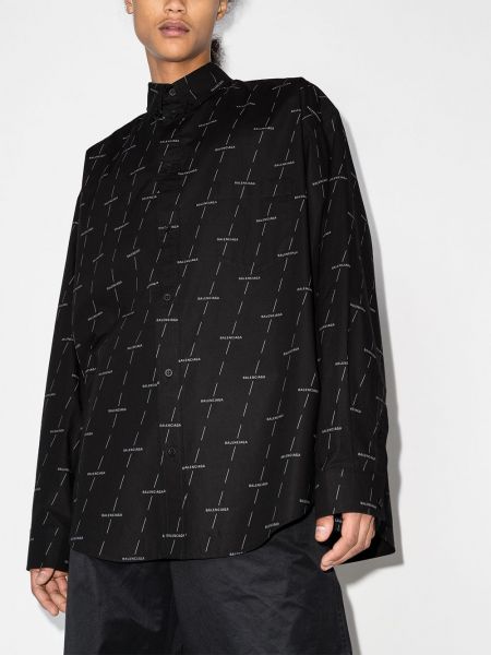 Oversize hemd mit print Balenciaga schwarz