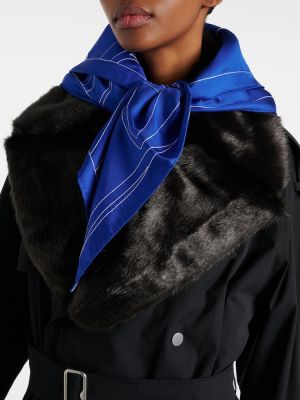 Bufanda de seda de seda Burberry azul