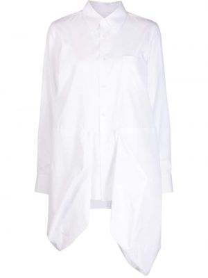 Camicia di cotone asimmetrica Comme Des Garçons bianco