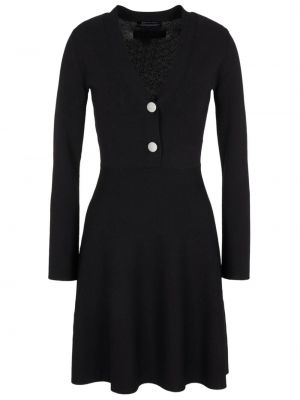 Φόρεμα με λαιμόκοψη v Armani Exchange μαύρο