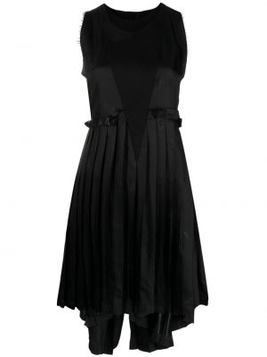 Plisované šaty bez rukávů Mm6 Maison Margiela černé
