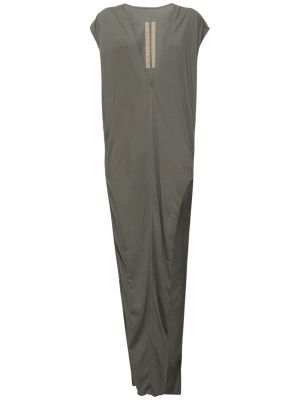 Džerzej bavlnené dlouhé šaty Rick Owens sivá