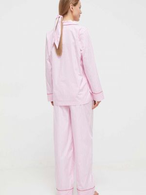 Pamučna pidžama Polo Ralph Lauren ružičasta