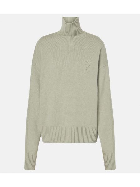 Cashmere ull turtleneck Ami Paris grønn