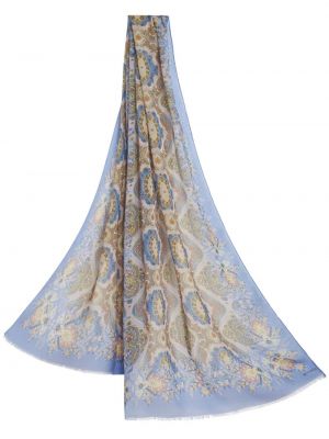 Fular de mătase cu imagine Etro albastru