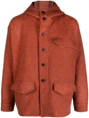 Плетено палто с качулка Costumein оранжево