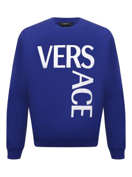 Хлопковый свитшот Versace синий
