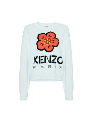 Sweter w kwiatki Kenzo niebieski
