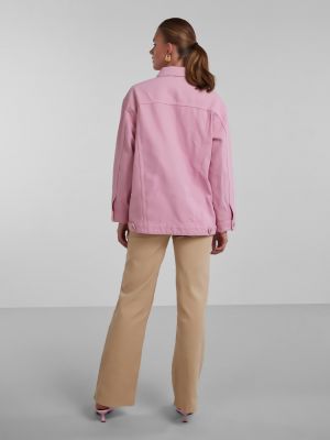 Oversized džínsová bunda Pieces ružová