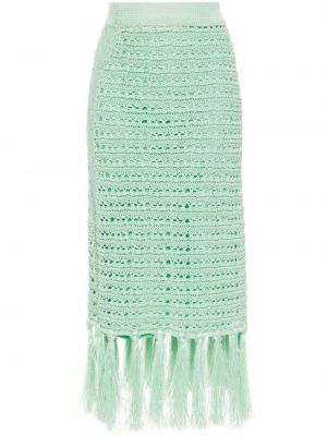 Maxi φούστα με κρόσσια Erika Cavallini πράσινο