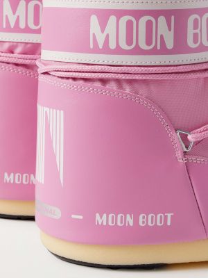 Кожаные сапоги из искусственной кожи Moon Boot розовые