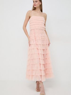 Sukienka midi plisowana Twinset różowa