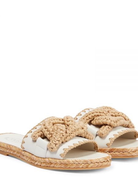 Kožené sandály Tod's bílé