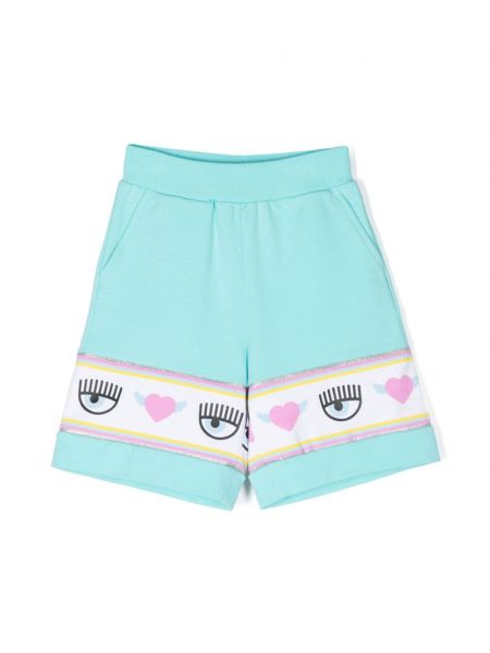 Printti shortsit tytöille Chiara Ferragni Kids sininen