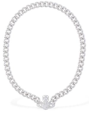 Naszyjnik z kryształkami Vivienne Westwood srebrny