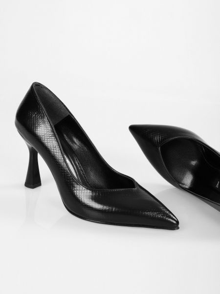 Pantofi cu model piele de șarpe Shoeberry negru