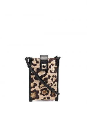 Crossbody kabelka s výšivkou s potlačou s leopardím vzorom Etro