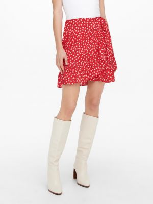 Suknja s cvjetnim printom Only crvena