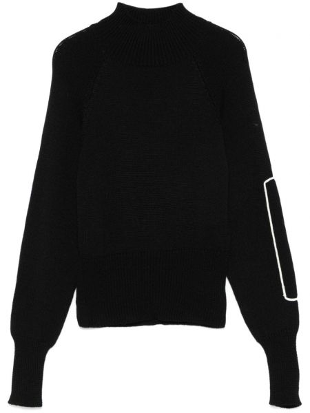 Lang sweater med broderier Merci sort