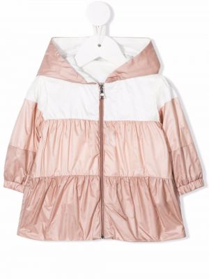 Huppari pitkä takki tytöille Moncler Enfant pinkki