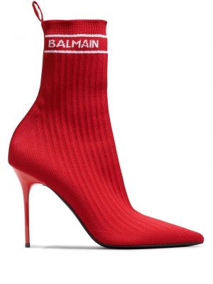 Ankle boots Balmain czerwone